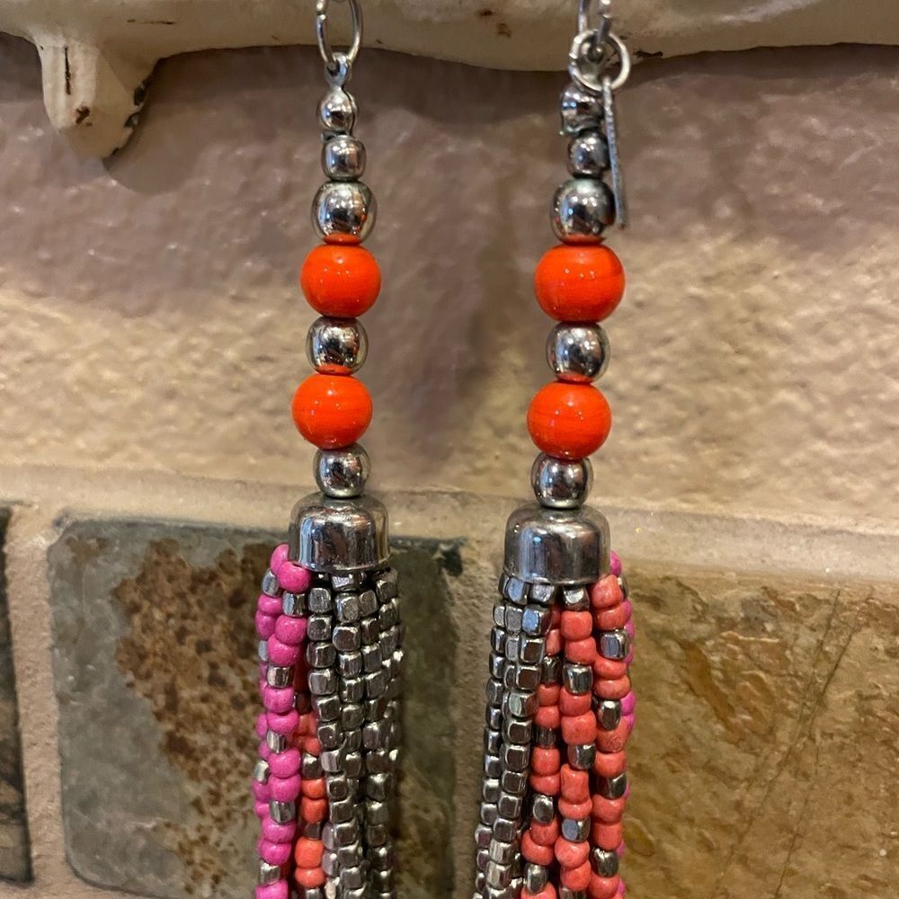Lane Bryant and Chico’s Silver and Pink Coral Beaded Necklaces - Picture 6 of 12